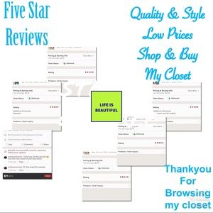 ⭐️⭐️⭐️⭐️⭐️FIVE STARS RATING from my CUSTOMERS💫